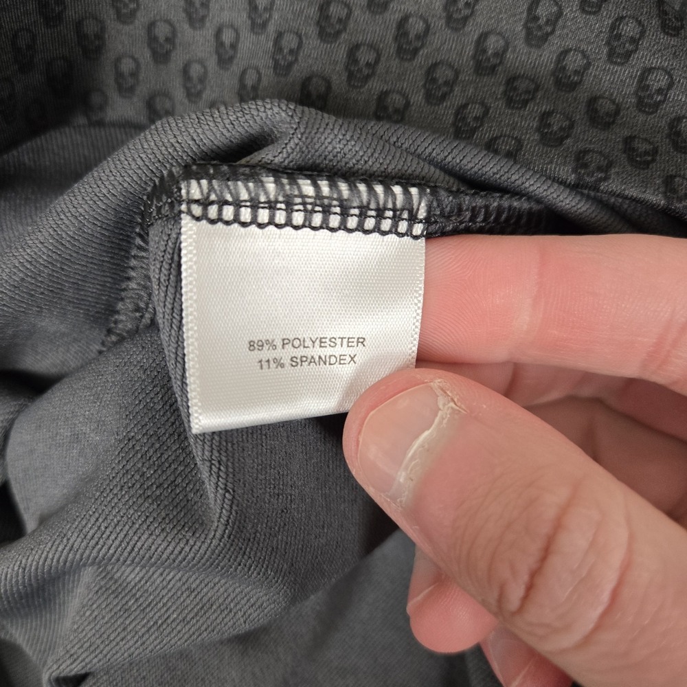 Peter Millar Perth Pullover Men Medium Gray Skull Print 1/4 Zip Golf Performance - Picture 5 of 9